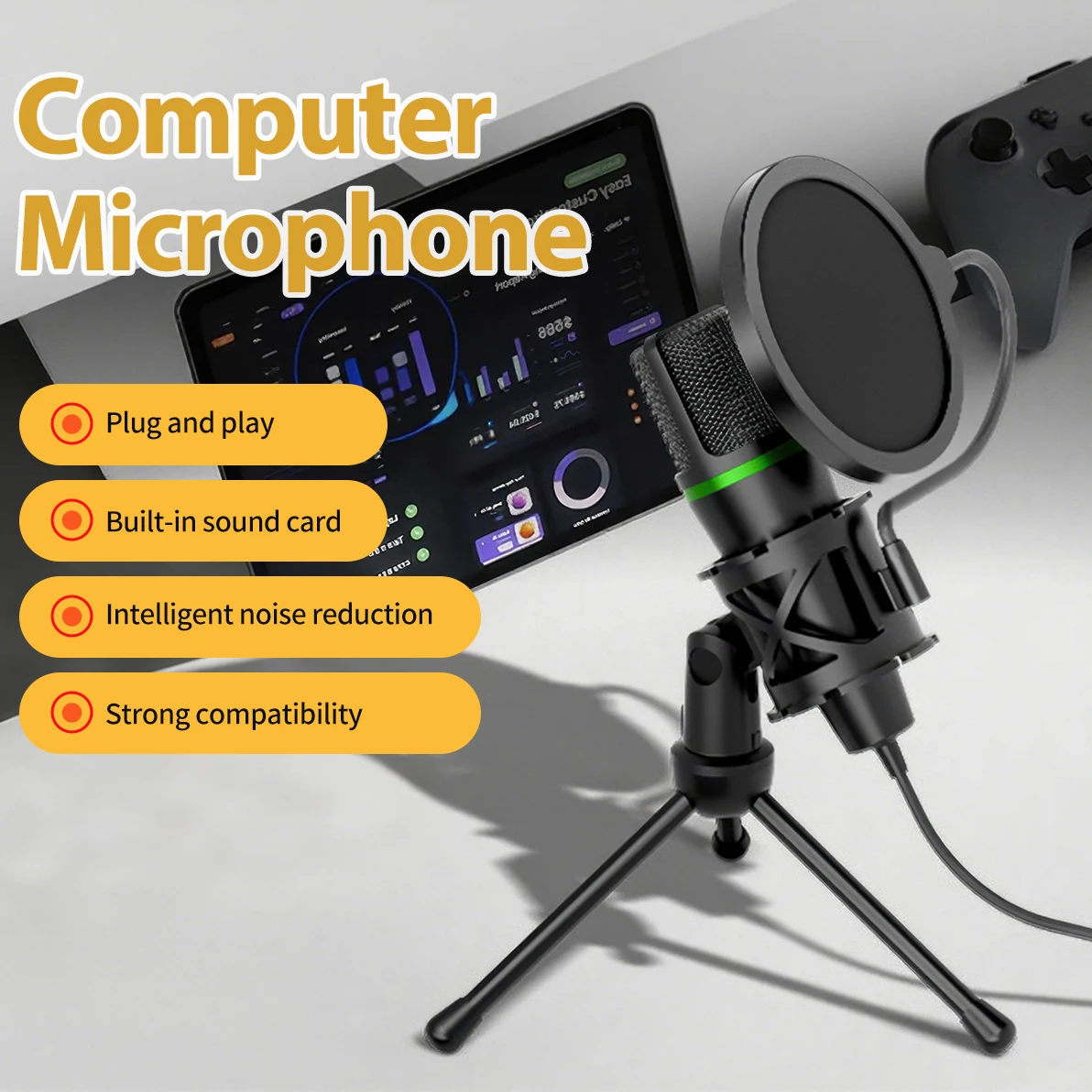 Condenser Microphone USB Wired - Laptop Accessories Usb recension och pris