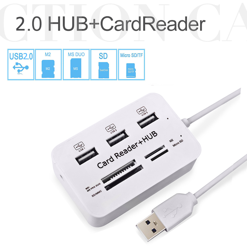 USB Hub 2.0 3 Ports TF Micro S - Laptop Accessories All In One recension och pris