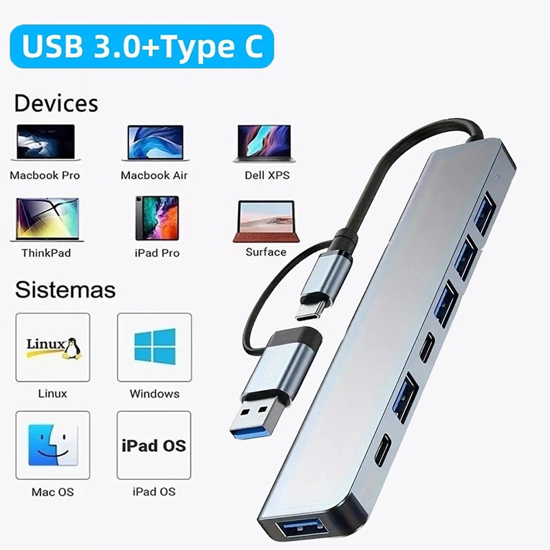 2 In 1 USB3.0 Hub 7 Port Type  - Laptop Accessories Usb recension och pris