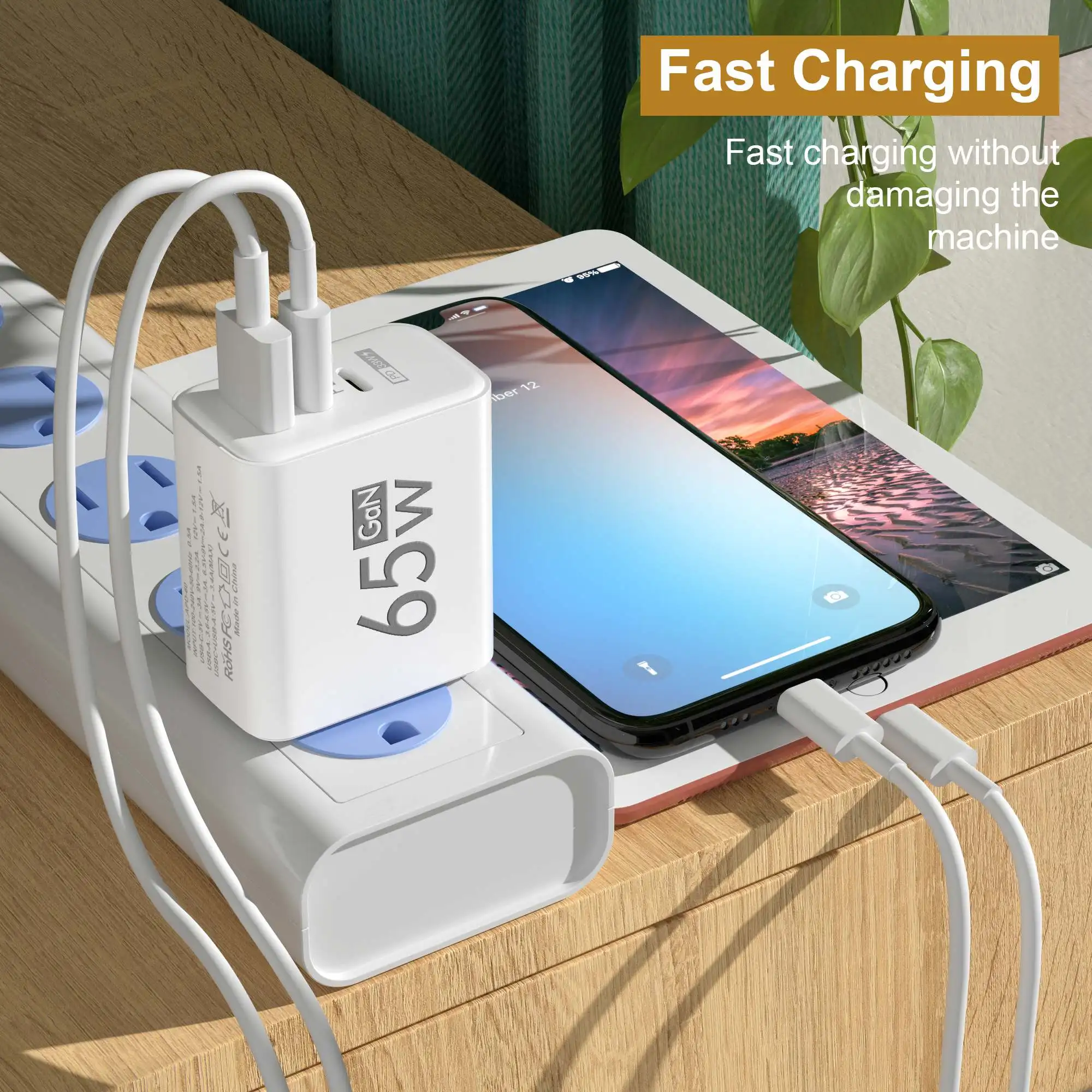 Foldable 65W GaN 3‑Port USB‑C  - Laptop Accessories Usb recension och pris