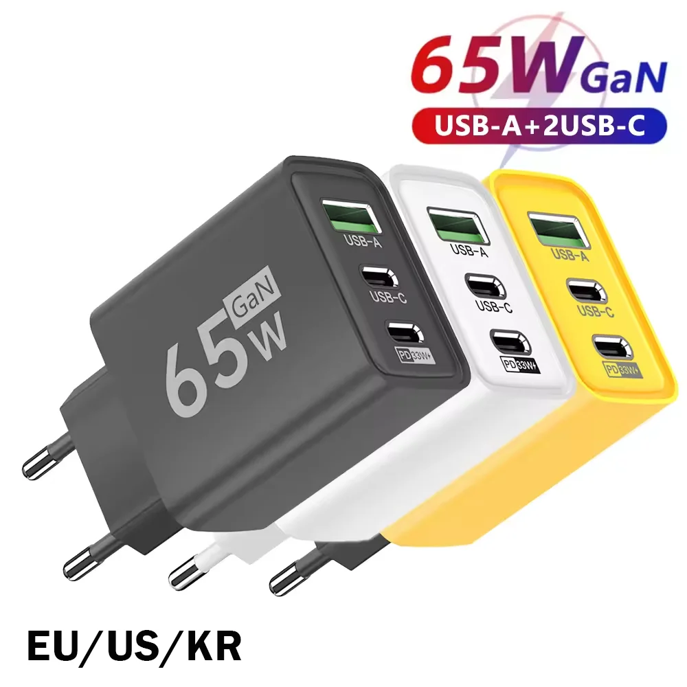 Foldable 65W GaN 3‑Port USB‑C  - Laptop Accessories Usb recension och pris