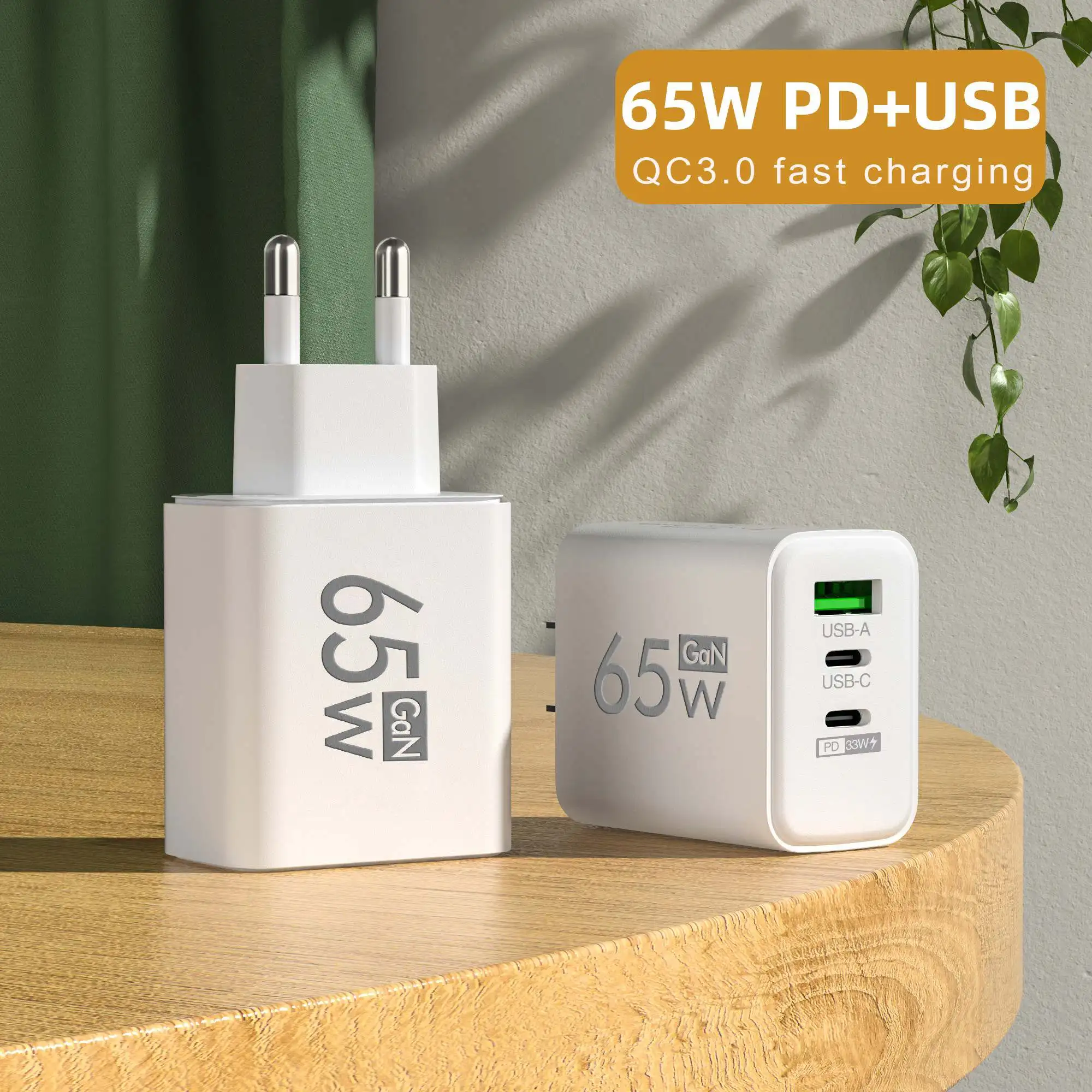 Foldable 65W GaN 3‑Port USB‑C  - Laptop Accessories Usb recension och pris